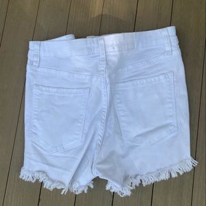 White jean shorts